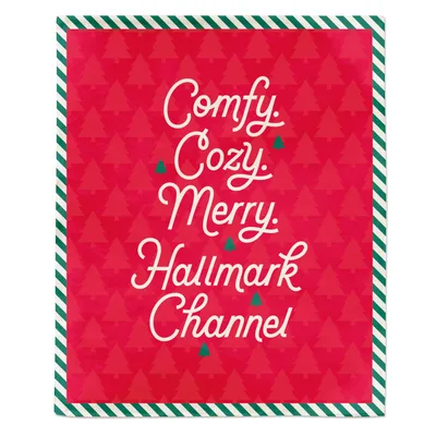 Comfy Cozy Merry Christmas Blanket with Hallmark Channel Script Design