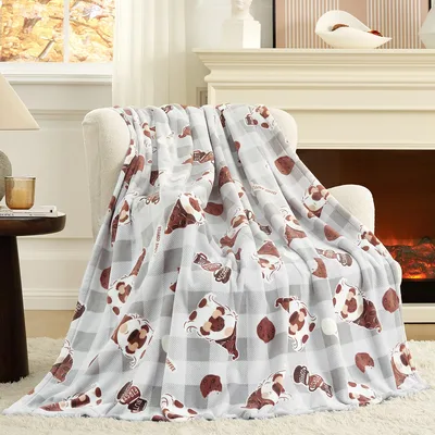 Cow Print Coffee Blanket for Coffee Lovers