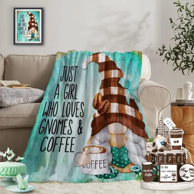 Gnome Coffee Lover Blanket: A Cozy Throw for Coffee Fans