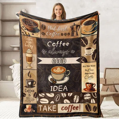 Coffee Lover Blanket: A Cozy Cup of Coffee Print