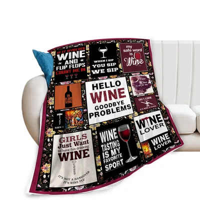 Wine Quotes Blanket for Wine Lovers and Their Friends