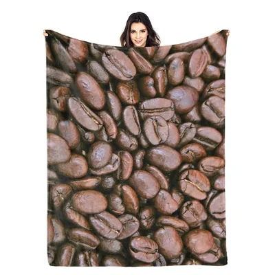 Roasted Coffee Blanket: Rich Beans Print Throw