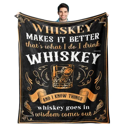 Whiskey Drinker Blanket: Wisdom Comes Out Print