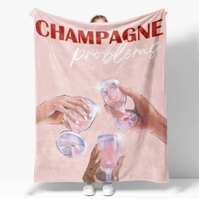 Champagne Lover Blanket: Toasting Glasses Design