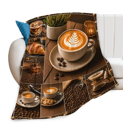 Coffee Lover Photo Collage Blanket for Your Cozy Corner