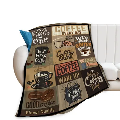 Coffee Quotes Design Blanket: Vintage typography