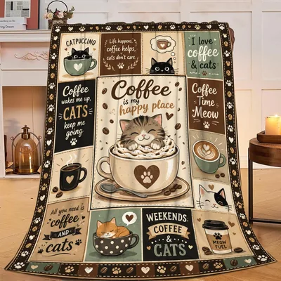 Coffee Is My Happy Blanket: A Quilt of Cats and Caffeine