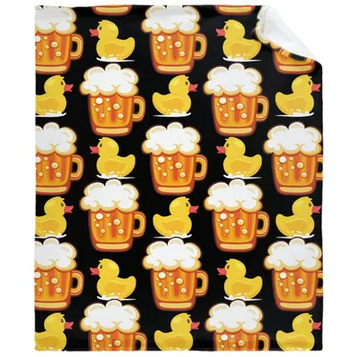 Beer Mugs and Rubber Blanket: A Playful Pattern of Beer and Ducks