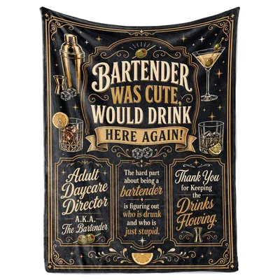 Bartender Was Cute Blanket: Vintage Bar Humor for Frequent Visitors