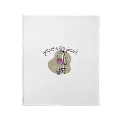 Grapes and Greyhounds Wine Blanket for Dog Lovers