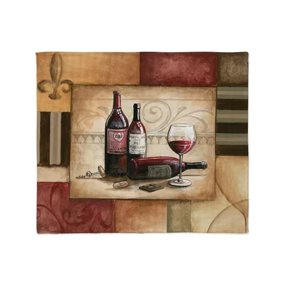 Wine and Chocolate Still Blanket: A Rustic Red Wine Art Print