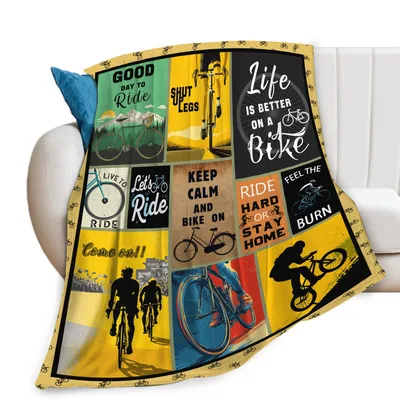 Bike Lover Blanket: A Cycling Collage Throw for Riders