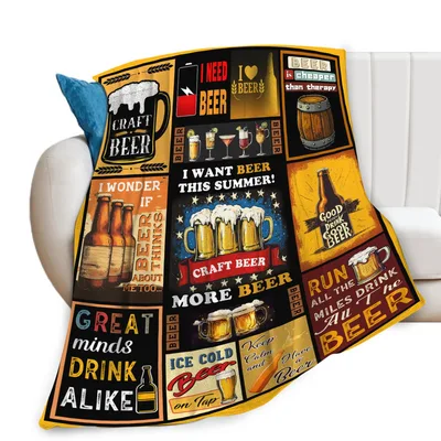 Craft Beer Lover Blanket: A Busy Beer Collage