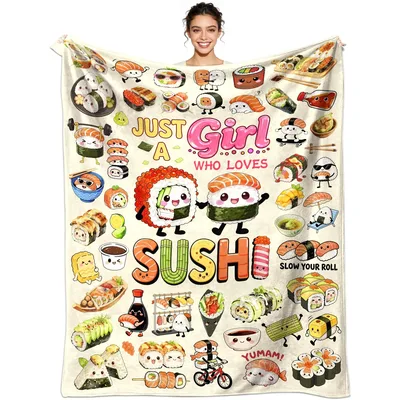 Sushi Lover Blanket for the Girl Who Loves Rolls
