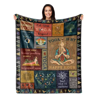 Yoga Happy Hour Blanket for Yoga Lovers and Teachers