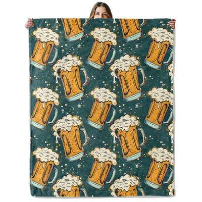 Beer Mug Blanket for Beer Lovers and Gift Givers