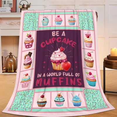 Be a Cupcake Blanket: Cupcake Print Throw