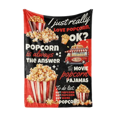 Popcorn Snacker Blanket for Movie Night Fans