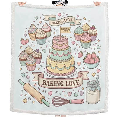 Baking Love Cupcakes Blanket: A Sweet Dessert Design for Baker Lovers