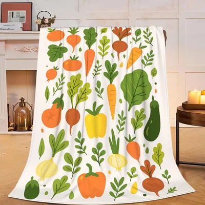 Colorful Vegetables Pattern Design Blanket for Gardeners and Cooks
