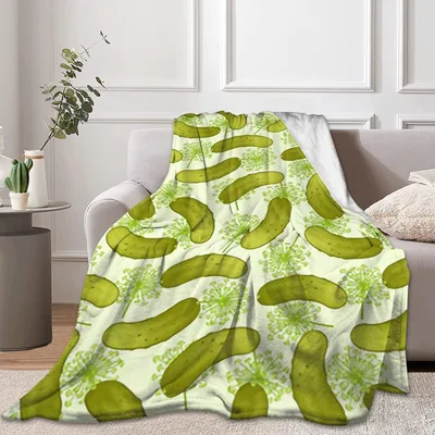 Dill Pickles Pattern Blanket: A Curvy Cucumber Design for Foodies