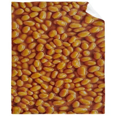 Baked Beans Close Up Blanket features a full-surface print