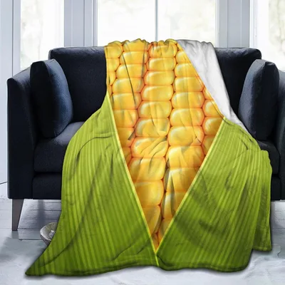 Sweet Corn Cob Print Blanket: A Real Ear of Corn Design