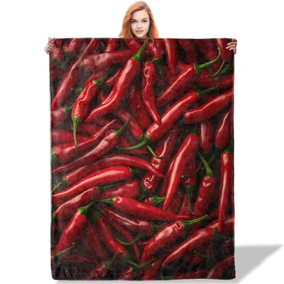 Red Pepper Pattern Blanket: Spicy Red Chili Design for Foodies