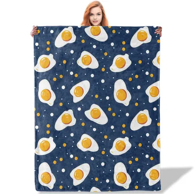 Fried Eggs Pattern Blanket: Sunny Yolk Design for Breakfast Lovers