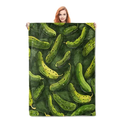 Pickle Pattern Green Blanket: A Pickle Throw for Cozy Days