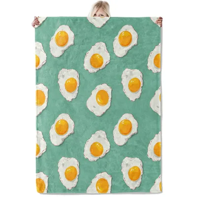 Sunny Side Up Fried Blanket: Playful Egg Pattern for Breakfast Lovers