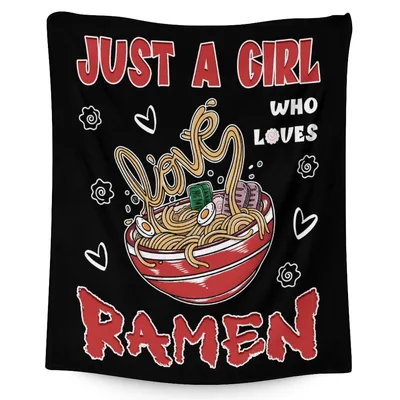 Just A Girl Blanket Celebrating Ramen Lovers with Fun Art
