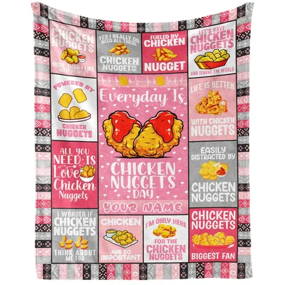 Chicken Nuggets Quotes Collage Blanket for Foodies