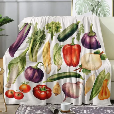 Vegetables Harvest Pattern Blanket: A Garden Fresh Throw for Home