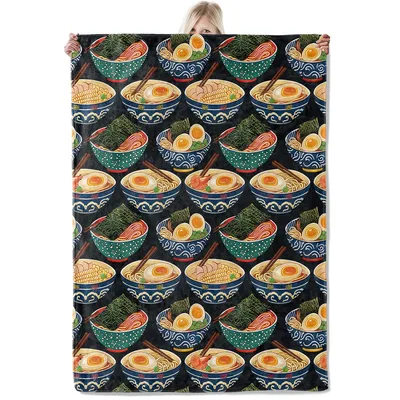 Ramen Bowls Pattern Blanket: Noodle Bowl Art for Foodies
