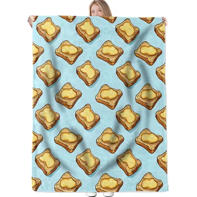 Butter Toast Pattern Blanket: Cozy Bread Print for Foodies
