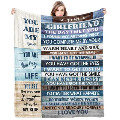 Rustic Wood Love Blanket for Your Girlfriend