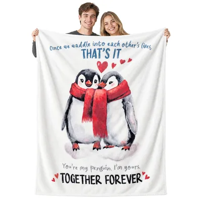 Couples Penguin Blanket: Waddle Into Love Together