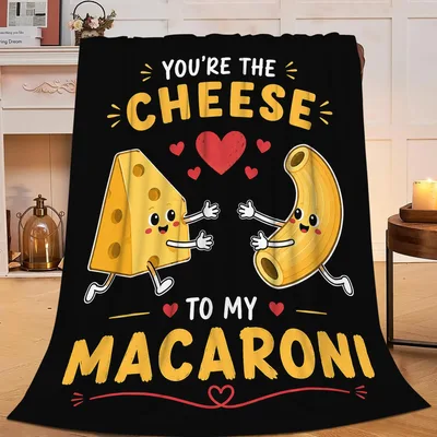 Cheese and Macaroni Blanket: Cute Pasta Couple Design