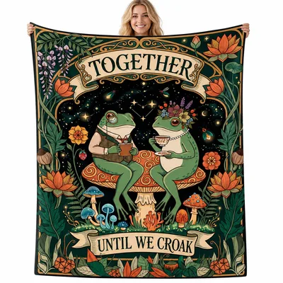 Frog Couple Blanket: Together Until We Croak