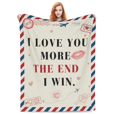 Air Mail Love Blanket: Funny Couples Throw for Two