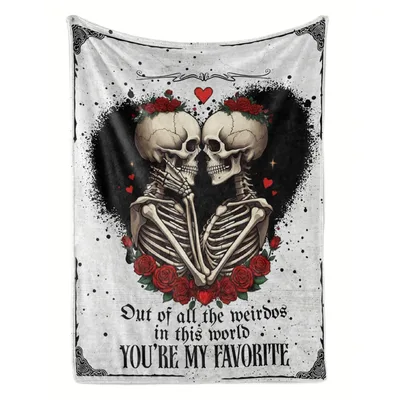 Skeleton Couple Out Blanket: Gothic Romance for Weirdos