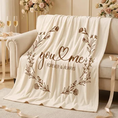 Romantic Gift Couple Blanket for Two Hearts Together