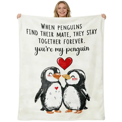 Penguin Love Blanket: A Cozy Couple Throw