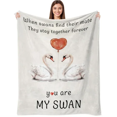 My Swan Blanket: Two Swans and a Heart for Your Person