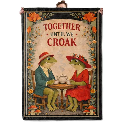 Vintage Frog Tea Party Blanket for Frog Lovers