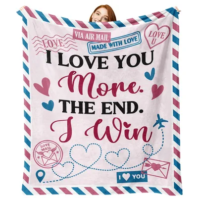 Love Couple Romantic Valentine Blanket: Air Mail Design