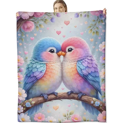 Love Birds Blanket for Couples and Bird Lovers