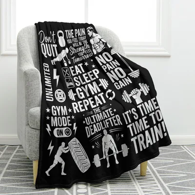 Eat Sleep Gym Repeat Blanket for Dedicated Lifters