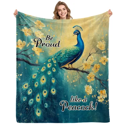 Be Proud Blanket: Peacock Design for Bold Self-Expression